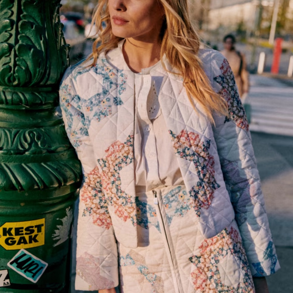 RARE EMERSON JACKET - SÉZANE X SEA Floral Patchwork Quilted Women’s Jacket